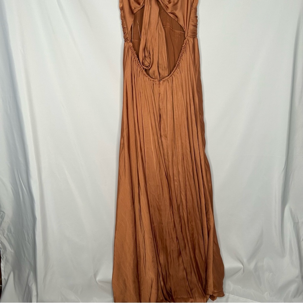 Satin Ruffle Cutout Maxi Dress - Picture 7 of 7